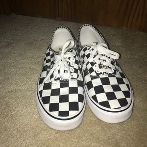 checkered authentics vans